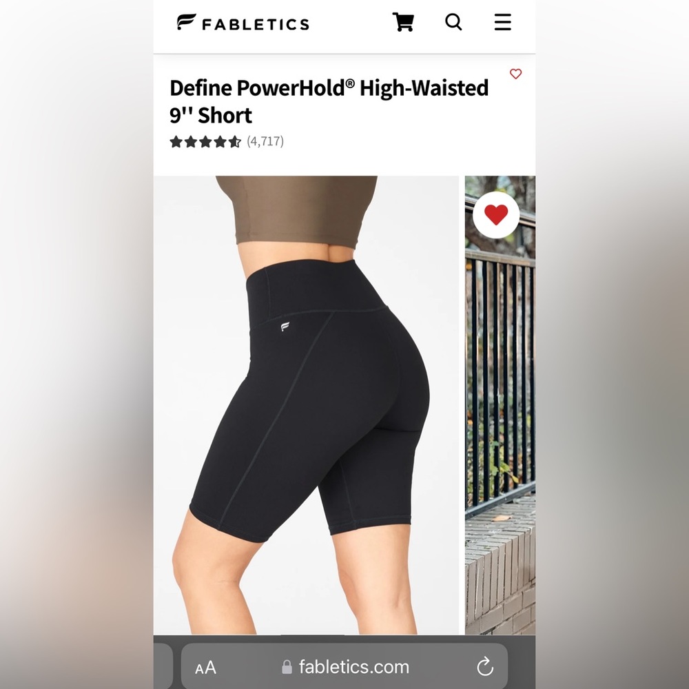 Fabletics 9” High-Waisted Bike Short